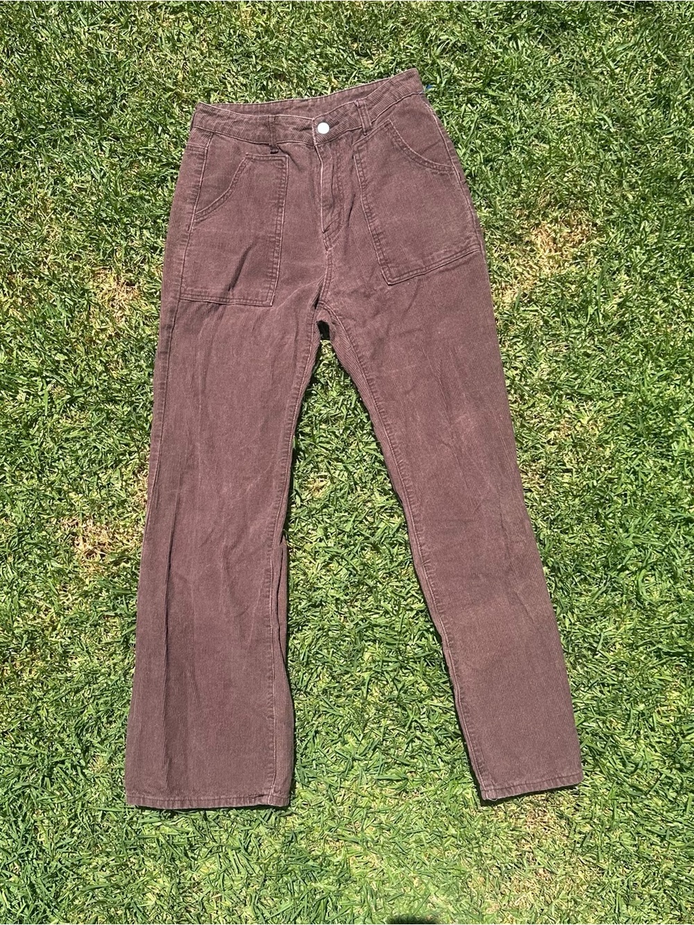 Women's Straight-Leg Corduroy Pants in Chocolate Brown